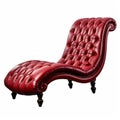 High Quality Victorian Style Red Leather Chaise Lounge