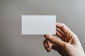 Hand Holding Blank White Business Card Mockup Royalty Free Stock Photo
