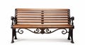 High Quality Wooden Bench With Wrought Iron Frame Royalty Free Stock Photo