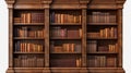 High Quality Wooden Bookcase With Detailed Architectural Elements