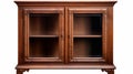 High Quality Wooden Cabinet With Glass Doors On White Background Royalty Free Stock Photo