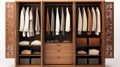 High Quality Wooden Closet With Earth Tone Color Palette