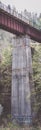 High railway bridge support