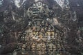 High relief sandstone carvings depicting monkeys in the story of the Ramayana at Angkor Wat Siem Reap Temple