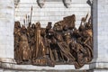 High relief Sergius of Radonezh on the wall of the Cathedral of Christ the Savior in Moscow