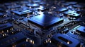 High res clear cybernetic circuit board background with empty space for text or design