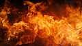 High-res image featuring an extremely close-up view of a crisp fire flame texture against a black background. Royalty Free Stock Photo