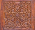High res intricate arabesque intense wood relief extreme close up in Cairo, Egypt