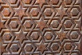 High res intricate geometrical arabesque intense relief on a wood in Cairo