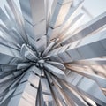 cPhotorealistic 3D CGI Silver Metallic Crystal Shards â Radial Data Explosion Tech Hero Background Royalty Free Stock Photo