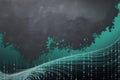 Abstract Digital Technology Background Flowing Lines Binary Code Dark Teal - Futuristic Graphic Royalty Free Stock Photo