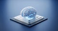 Digital Brain on Microchip: Visualizing Advanced Artificial Intelligence and Neural Computing for Modern Businesses. Royalty Free Stock Photo
