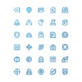 High Resolution AI Line Icons Collection Neural Brain Smartphone Satellite Cloud Server Tech Elements Royalty Free Stock Photo