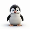 Cute Baby Penguin Cartoon Hd Wallpaper With Realistic Rendering