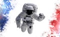 High resolution astronaut isolated on white background. Space style dust splash Royalty Free Stock Photo