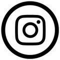 Rounded black & white instagram logo icon