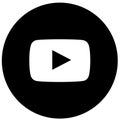 Black & white youtube logo icon Royalty Free Stock Photo