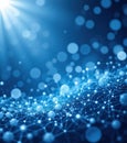 Futuristic Abstract Blue Network Light Rays Bokeh Effect - High-Tech Digital Connectivity Background Royalty Free Stock Photo