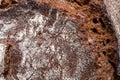 High resolution brown bread texture background. Texture of brown bread baked from rye flour Royalty Free Stock Photo