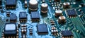 High-Resolution Close-up of a Complex Printed Circuit Board with Advanced Integrated Components Royalty Free Stock Photo