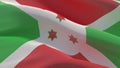 High resolution close-up flag of Burundi. 3D illustration.