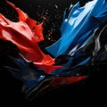 Dynamic Clash: Vibrant Collision of Abstract Shapes