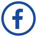 Colored Facebook logo icon Royalty Free Stock Photo