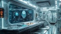 futuristic medical laboratory with advanced robotic surgery