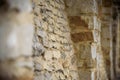 High resolution cream brick wall texture of ancient building Royalty Free Stock Photo