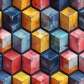 High-Resolution 3D Cubes Geometric Pattern Vibrant and Modern Abstract Design Royalty Free Stock Photo