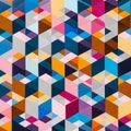 High-Resolution 3D Geometric Cubes Pattern Modern Tessellation Design Royalty Free Stock Photo