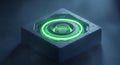 Futuristic power core emitting bright green neon light Royalty Free Stock Photo