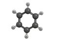 3D molecular structure of cyclohexane with hydrogen atoms in scientific illustration for chemistry education and research Royalty Free Stock Photo