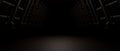 Dark Futuristic Corridor 3D Render Abstract Background Royalty Free Stock Photo