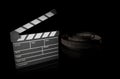 High resolution 3D render of film clapperboard Royalty Free Stock Photo