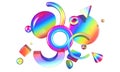 Abstract composition with 3D objects in all colors gradients Royalty Free Stock Photo