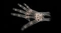 Detailed transparent 3D rendering of human hand bones on black background Royalty Free Stock Photo