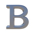 Silver alphabet B isolated on white Royalty Free Stock Photo