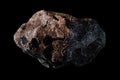 High-resolution 3D rendering illustration of a procedurally generated asteroid isolated on black background. Rocky surface, Royalty Free Stock Photo