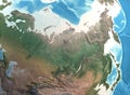 High resolution detailed map of Siberia, Russia, North Asia