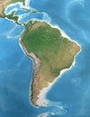 High resolution detailed map of South and Central America Royalty Free Stock Photo