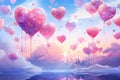 Ethereal Love: Abstract Pastel Hearts in Dreamy Atmosphere