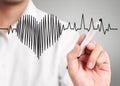 High resolution drawing heartbeat Royalty Free Stock Photo