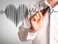 High resolution drawing heartbeat Royalty Free Stock Photo