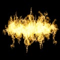 High resolution fire collection of isolated flames on black back