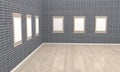 Modern gallery wall mockup blank wall with frames Display artwork presentation Art design empty floor Expo studio wall in center Royalty Free Stock Photo