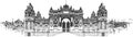 High resolution hand drawing dolmabahce palace Royalty Free Stock Photo