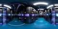 High resolution HDRI 360 panorama of a bright server data room center Royalty Free Stock Photo