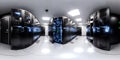 High resolution HDRI 360 panorama of a bright server data room center Royalty Free Stock Photo