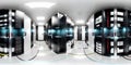 High resolution HDRI 360 panorama of a bright server data room center Royalty Free Stock Photo